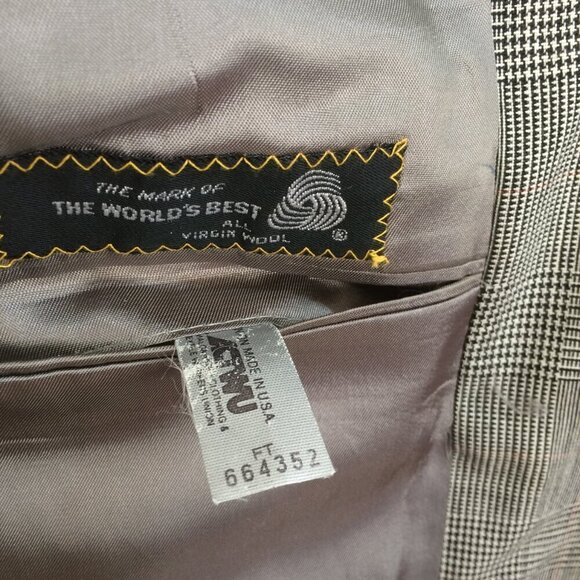 Vintage 90s Polo University Gray Blazer Sport Coat 2 Button 100% Wool 42L - Picture 2 of 7